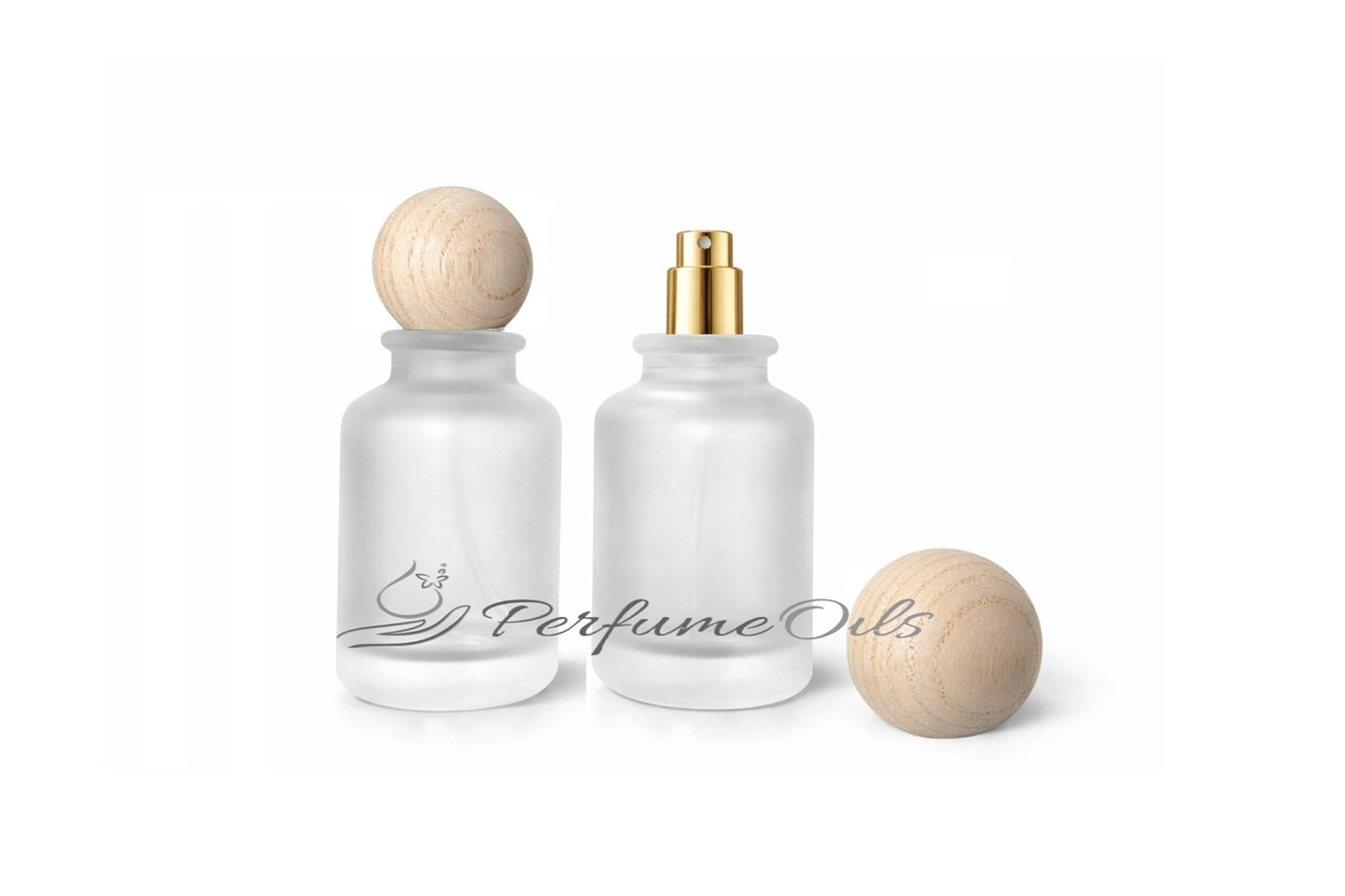 Bloom Bottle - 100ml Frosted with Round Wooden Cap (Screw)