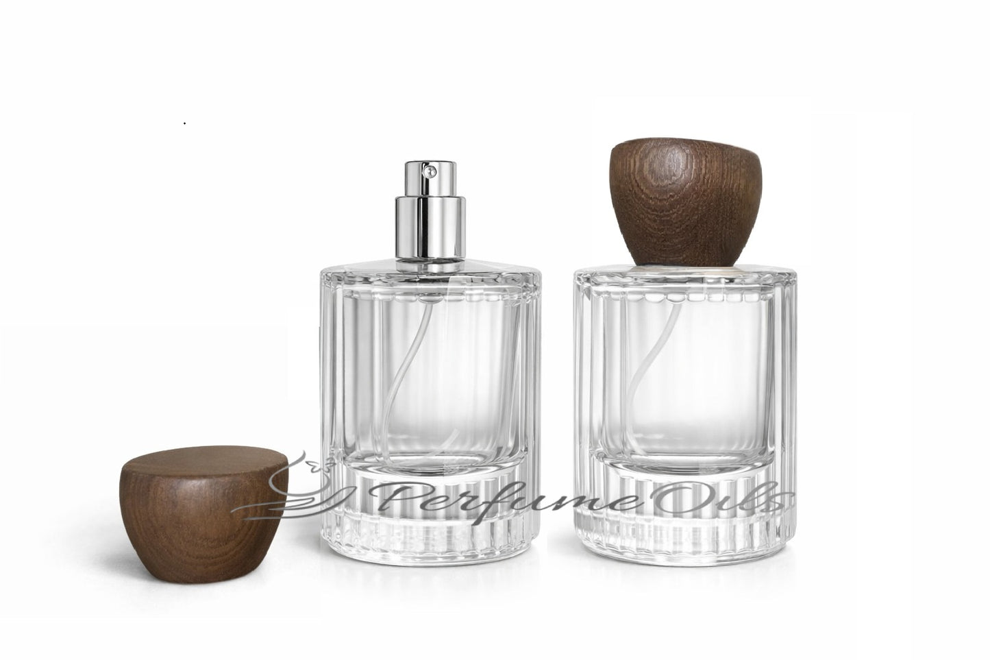 Eden Bottle - 50ml Clear with Tapered Wooden Cap (Screw)